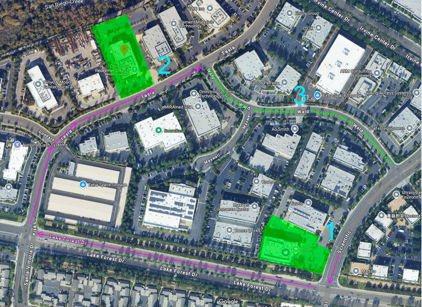 AV Irvine parking map